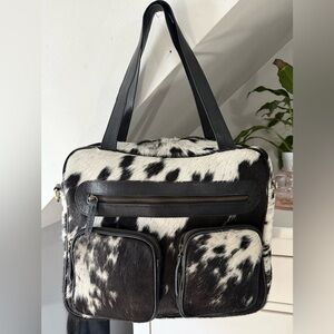 Cow fur hair calf satchel NWOT